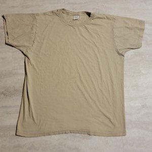 Vintage GAC Mens Tan Blank T-Shirt Made in Kentucky Large